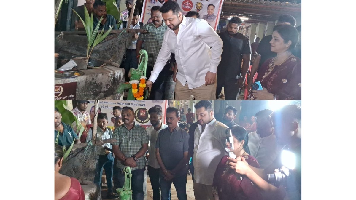 Shivsena Shinde Group Youth leader Arjun kandhari orchestrates first electronic hand pump in khar Danda