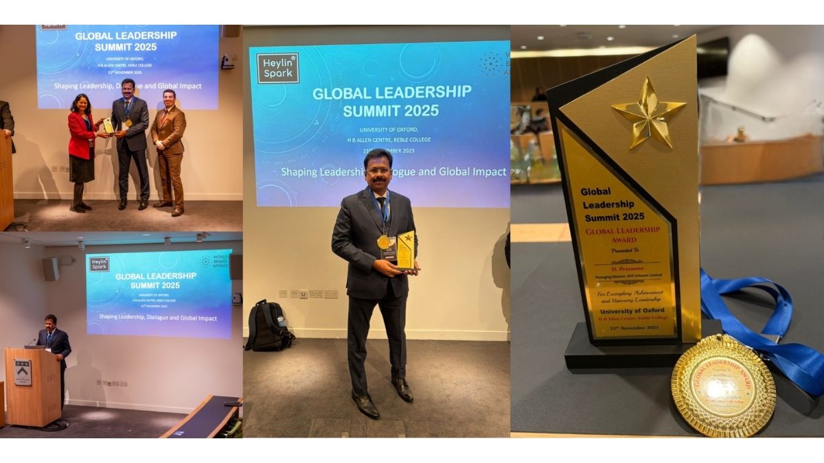 AVP Infracon Limited CMD & CEO Mr. D. Prasanna Honoured at the Global Leadership Awards 2025, University of Oxford