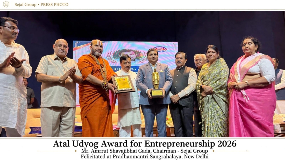 Sejal Group Chairman Mr. Amrrut Shavajibhai Gada Conferred with Atal Udyog Award for Entrepreneurship 2026